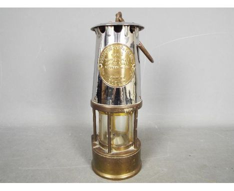 The Protector Lamp &amp; Lighting Co Ltd, Type 6 safety lamp, approximately 23 cm (h).