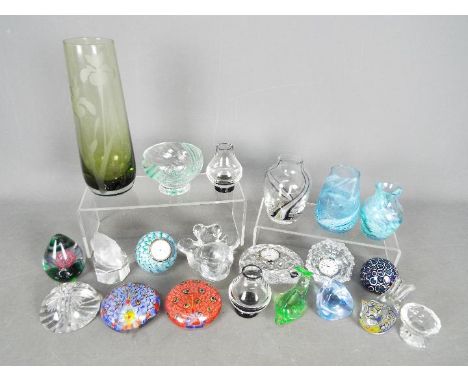 A collection of glassware, paperweights, vases and similar to include Caithness, Goebel and similar.