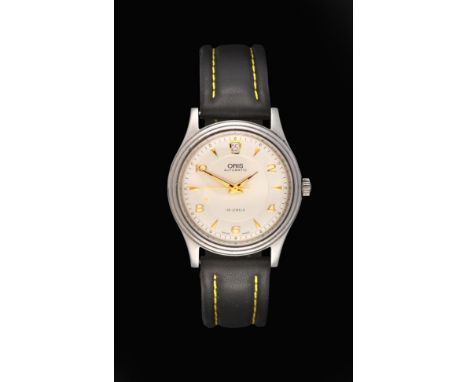 A Stainless Steel Automatic Calendar Centre Seconds Wristwatch, signed Oris, ref: SA 7445, circa 1995, lever movement signed,