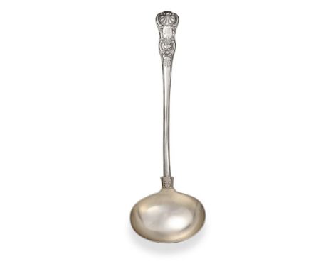 A William IV Irish Silver Soup-Ladle, by Christopher Cummins, Dublin, 1833, Queen's pattern, later engraved with a crest, 35.