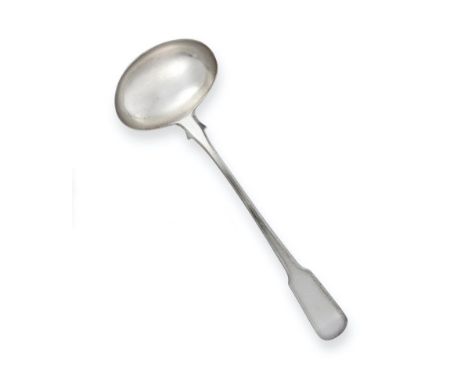 A George III Silver Soup-Ladle, by Solomon Hougham, London, 1801, Fiddle pattern, 31.5cm long, 6oz 12dwt, 206gr. Fully marked
