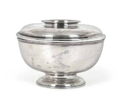 A George I Silver Sugar-Bowl and Cover, by William Fleming, London, Apparently 1717, the bowl tapering and on spreading foot,