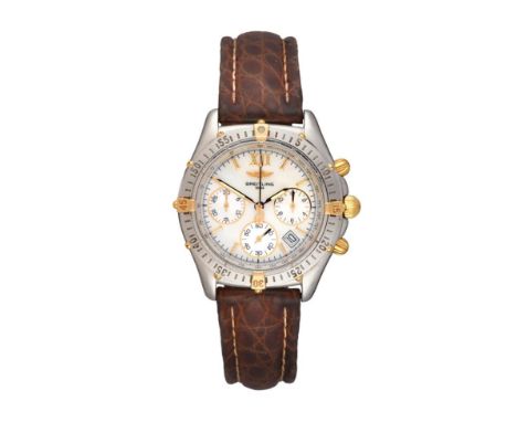 A Steel and Gold Calendar Chronograph Wristwatch, signed Breitling, model: Chrono Jetstream, ref: B55348, circa 2003, quartz 