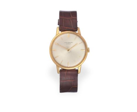 An 18 Carat Gold Wristwatch, signed Patek Philippe, model: Calatrava, ref: 2599, circa 1968, (calibre 23-300) lever movement 