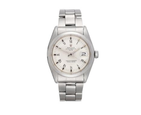 A Stainless Steel Automatic Calendar Centre Seconds Wristwatch, signed Rolex, Oyster Perpetual, Superlative Chronometer Offic