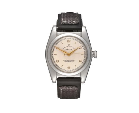 A Stainless Steel Automatic Centre Seconds ''Bubbleback'' Wristwatch, signed Rolex, model: Oyster Perpetual, Officially Certi