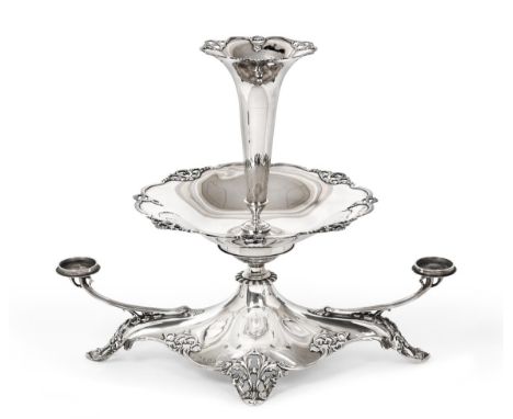 A George V Silver Centrepiece Epergne, by Elkington and Co., Birmingham, 1918, Retailed by Dance and Duerden, Morley, on shap