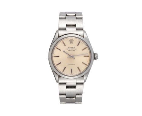 A Stainless Steel Automatic Centre Seconds Wristwatch, signed Rolex Oyster Perpetual Precision, model: Airking, ref: 5500/100