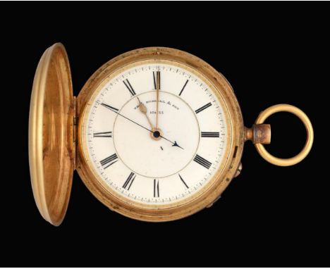 An 18 Carat Gold Full Hunter Chronograph Pocket Watch, signed Tho Russell &amp; Son, Liverpool, 1900, lever movement signed T