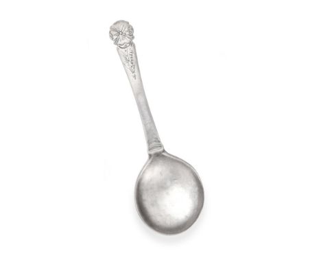 A Scandinavian Silver Spoon, Maker's Mark Script HB or JHB, 1704, Probably Norwegian, the finial shaped and engraved as a flo