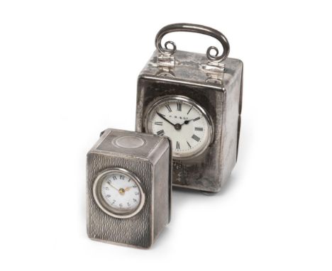 A George V Silver-Mounted Timepiece and a French Silver-Mounted Timepiece, The First by Asprey, London, 1919, The Second by P