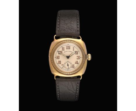 An Art Deco 9 Carat Gold Cushion Shaped Wristwatch, signed Rolex, model: Oyster, circa 1930, lever movement signed Rolex Prim