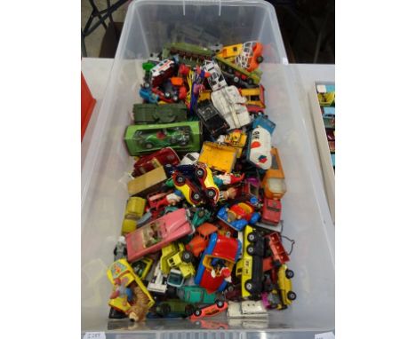 Good collection of vintage play worn diecast vehicles to include Corgi, Dinky etc featuring Corgi Black Beauty, Dinky Thunder