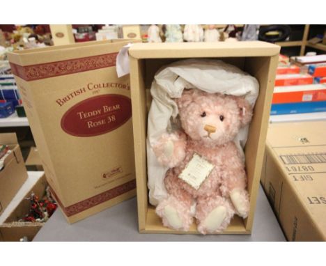 A limited edition British Collector's Steiff bear, rose 38, boxed 