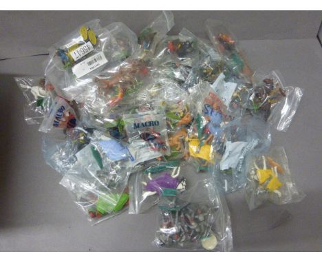 Britains, Timpo, Lone Star etc, a selection of approximately 150 plastic figures, to include cowboys, Indians, knights, horse