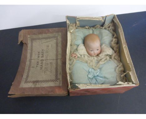 Boxed Tee Wee Hand Baby The Living Doll Armand Marseille puppet with doll part of quilt