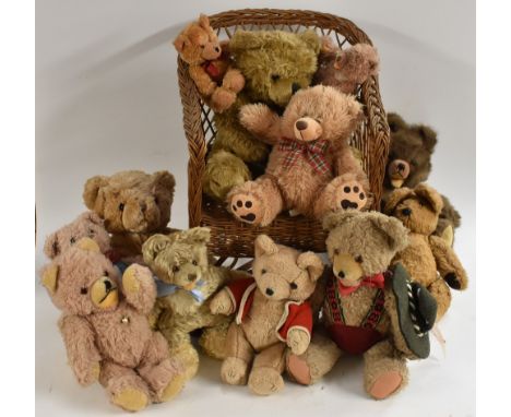 Stuffed Toys - a 1902-2002 centenary Bear;  others Grisly, Pedigree, H C Sales etc  others possibly Deans, Chiltern Toys, Mer