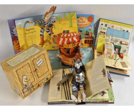 Children's Books - mostly Pop-up or gaming inc Lego Castles/Pirates;  Puppet Playhouse, Knight Time Tales;  Avventure Cavalie