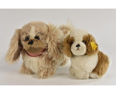 Steiff  Dogs - a puppy dog, 07734 Hund Snuffi, yellow tag and button, 15cm high;  another Junior Peky Pekinese, button no tag