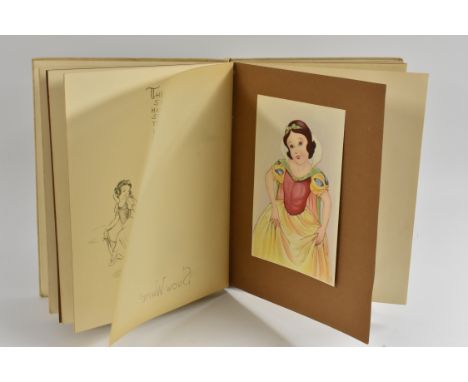 Walt Disney Snow White and the Seven Dwarfs sketch book, first edition, 1938, published Wm Collins Son &amp; Co London, inc c