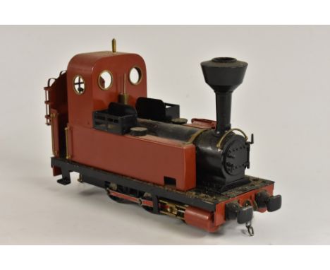 A Freelance 0-6-0 live steam side tank engine, red &amp; black livery, No Rn, approx 25cm long
