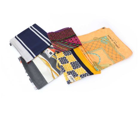 Five scarves, to include Charles Jourdan, Givenchy, Chloe etcCondition report: Good overall condition, a few with light marks