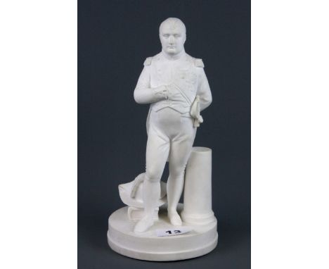 A fine French white bisque porcelain figure of the Emperor Napoleon, H. 23cm.