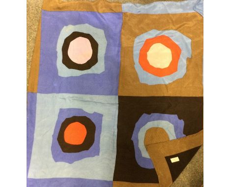 LIBERTY &amp; CO: A blue and brown silk scarf. Est. £20 - £30.