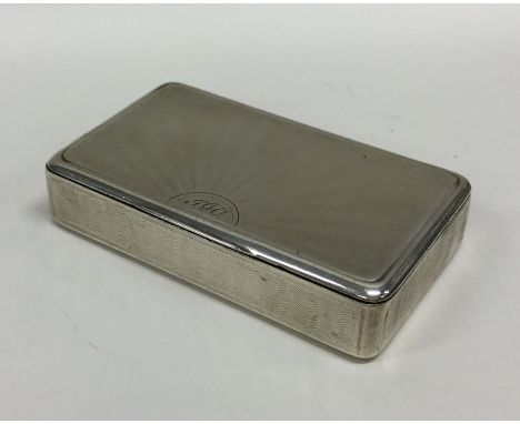 A Continental silver snuff box with gilt interior to hinged lid. Apparently unmarked. Approx. 99 grams. Est. £80 - £120.