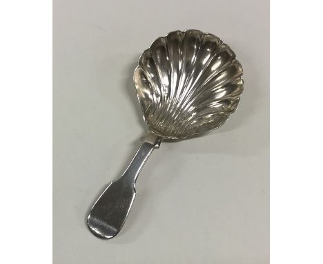 NEWCASTLE: A rare fiddle pattern silver caddy spoon. 1790. By Joseph Latimer. Approx. 9 grams. Est. £30 - £40.