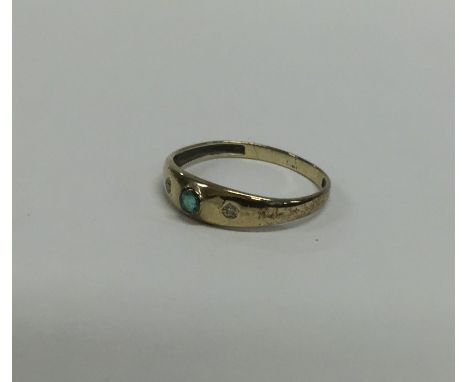 A small gold gypsy set ring. Approx. 1 grams. Est. £10 - £20.