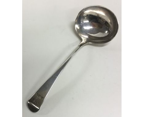 An OE pattern silver sauce ladle with crested terminal. London 1808. By TB. Approx. 43 grams. Est. £40 - £50.