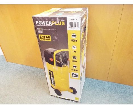 Powerplus - A boxed compressor, model POWX 1750, appears factory sealed.