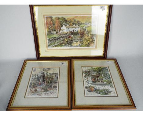 Three limited edition prints after Judy Boyes, each signed in pencil and numbered by the artist, mounted and framed under gla