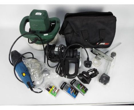 A Roto Zip spiral saw, model RZ5, a Workzone detail sander and a Pro User car polisher / buffer. [2]