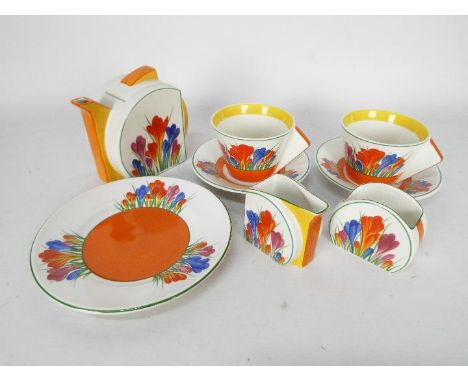 Wedgwood Clarice Cliff, limited edition Tea For Two set comprising teapot, cream jug, sugar bowl, two cups, two saucers and l