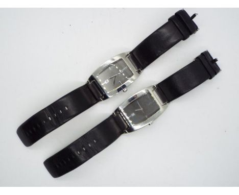 DKNY Watch - two DKNY watches with leather straps, Model Number 250611, 620206 with a DKNY presentation box