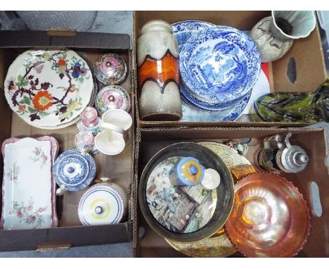 Mixed ceramics to include Shelley, Poole Pottery, Spode Italian and other, a small quantity of glassware and other, three box