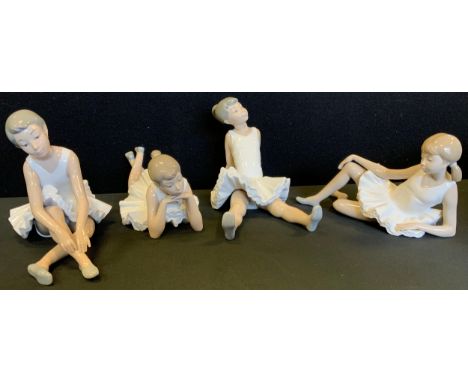 Four Nao ballerinas, in various poses, printed marks 