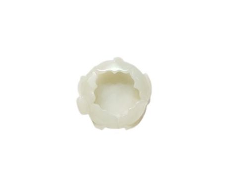 Chinese Jade Water Pot In The Shape Of A Blossom Flower. Very rare with additional carving of other blossoms on the outside. 