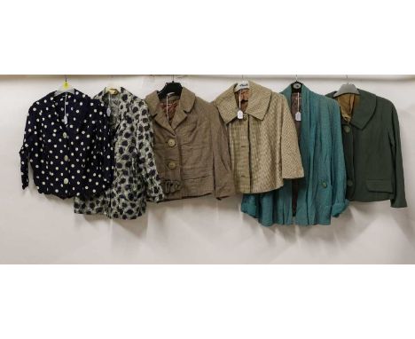 Circa 1940-50s Jackets, Cardigans and Blouses comprising Taylors of York light brown textured jacket with three quarter lengt