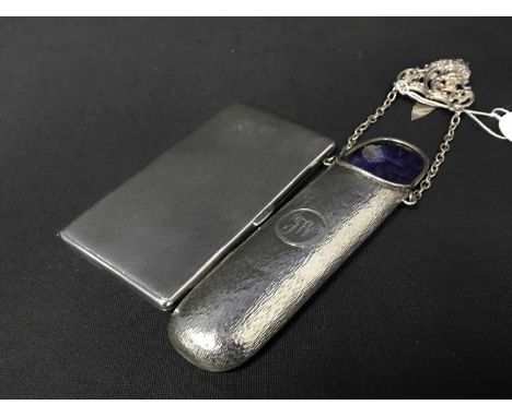 LATE VICTORIAN SILVER SPECTACLE CASEBirmingham 1899, along with a silver cigarette case 