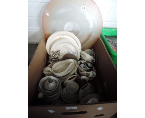 A box of ceramics including Poole