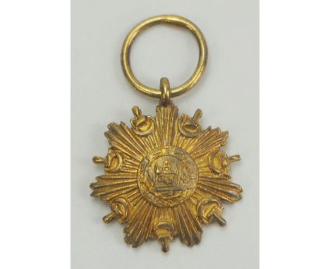 Afghanistan: Orden des Führers (Nishan-e Serdar), 1. Modell (1920-1923), 1. Klasse Bruststern Miniatur.Silber vergoldet, an R
