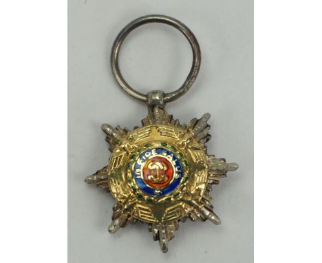 Rumänien: Orden des Stern von Rumänien, 2. Modell (1932-1947), Großkreuz Bruststern Miniatur.Silber, teilweise vergoldet und 
