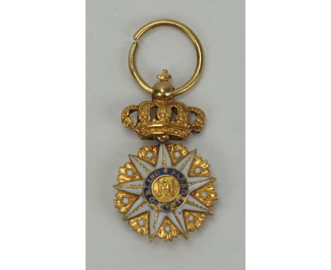 Portugal: Orden unserer Lieben Frau zur Empfängnis von Villa Vicosa Miniatur.Gold, teilweise emailliert, mehrteilig gefertigt