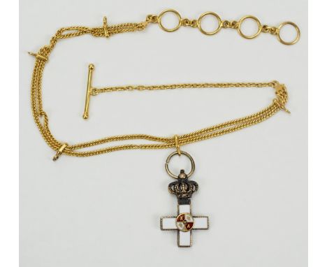 Spanien: Militär-Verdienstorden, 10. Modell (1938-1975), Weiße Abteilung, Miniatur.Silber vergoldet, die Medaillons Gold, ema