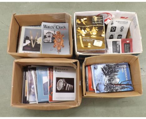 Large quantity of American horological magazines and periodicals including Horological Times, Watch &amp; Clock Review, Watch