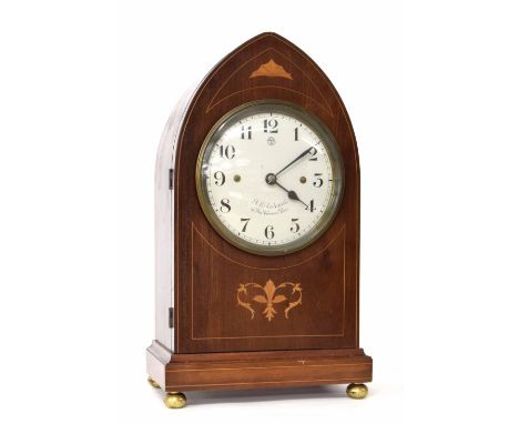 Bulle electric mantel clock, the 5.25" white dial bearing the MFB trademark logo and inscribed A.B. Rodanel, 36 Rue Vioienne,
