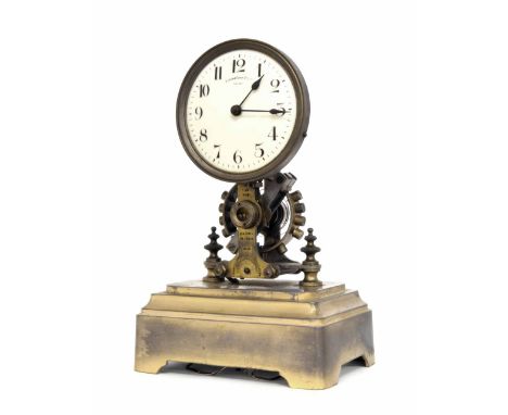 Eureka Clock Co Ltd of London electric mantel clock, the 4.5" cream dial supported upon a front column inscribed no. 8281, Pa
